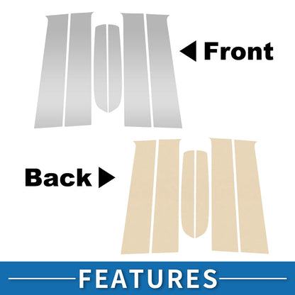 6pcs Door Pillar Window Trim for Ford Ranger (2023-2024) Silver Tone