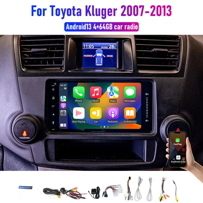 Apple CarPlay Android Auto BT Radio for Toyota Kluger (2007-2013)