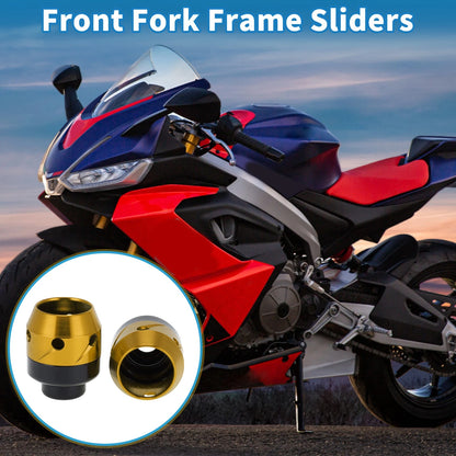 Front Fork Frame Sliders / 2 x / Gold Tone for Motorcycle