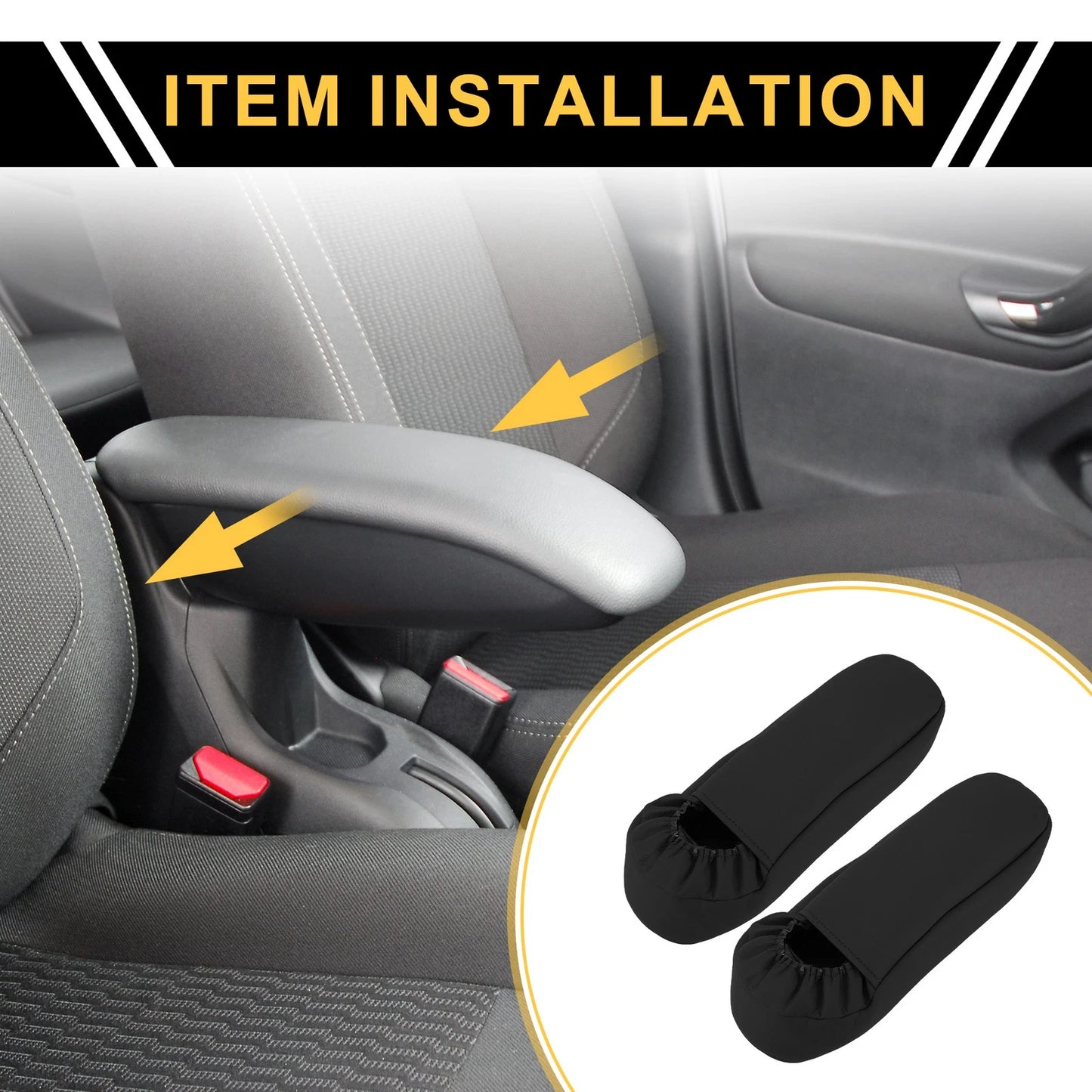Seat Armrest Cover for Ford F-250, F-350 1999-2007, Anti-Scratch Black