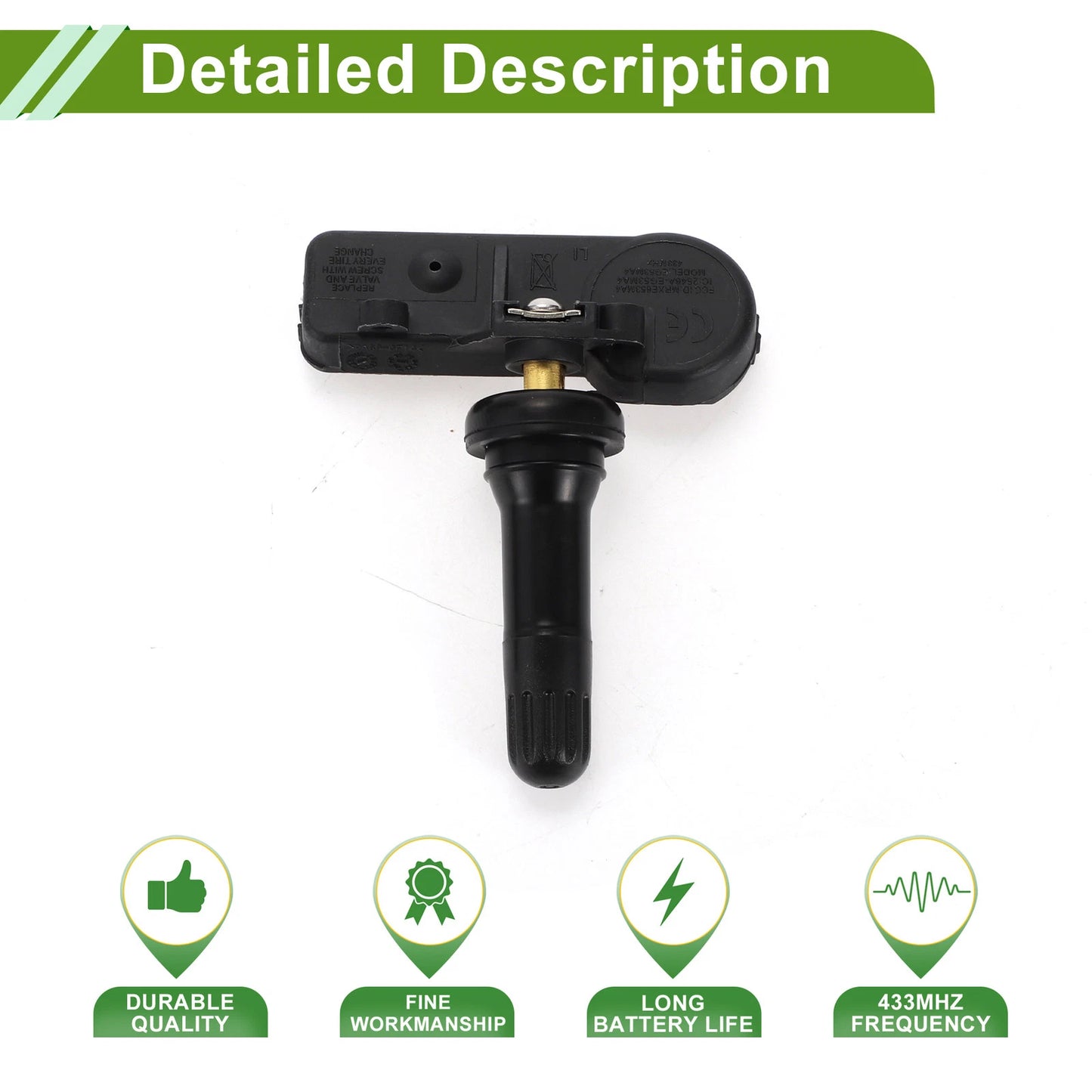 Tire Pressure Sensor 1 x for Peugeot 3008 (2011-2014) TPMS 433MHz