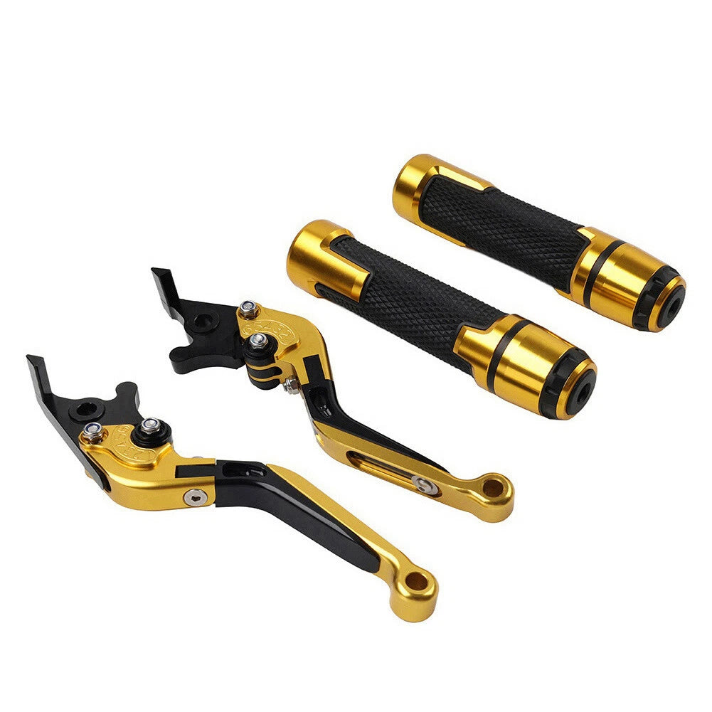 Gold Extendable Brake Clutch Levers Grip Set for Kawasaki ZX6R