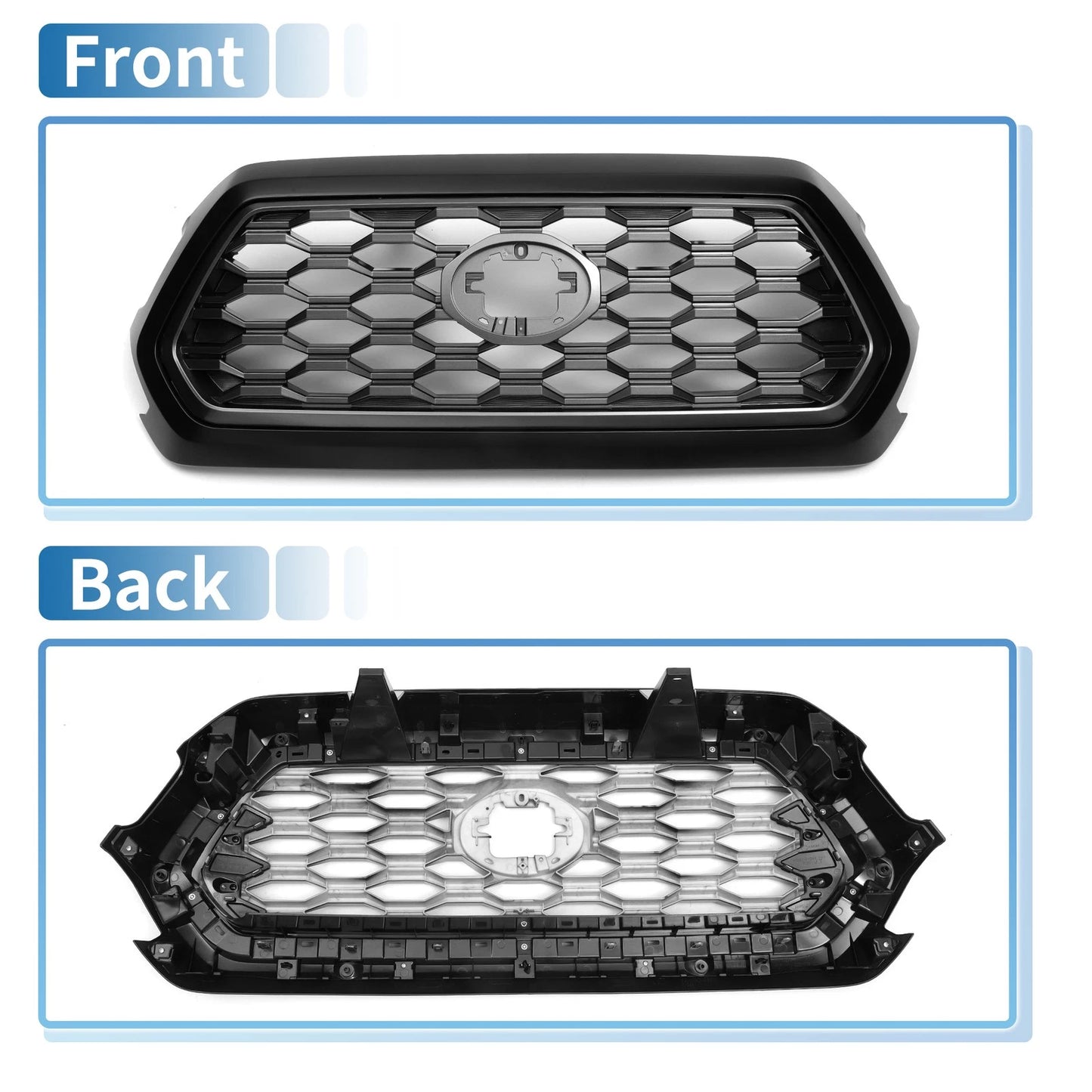 Front Bonnet Bumper Grille for Toyota Tacoma (2021-2023) Black