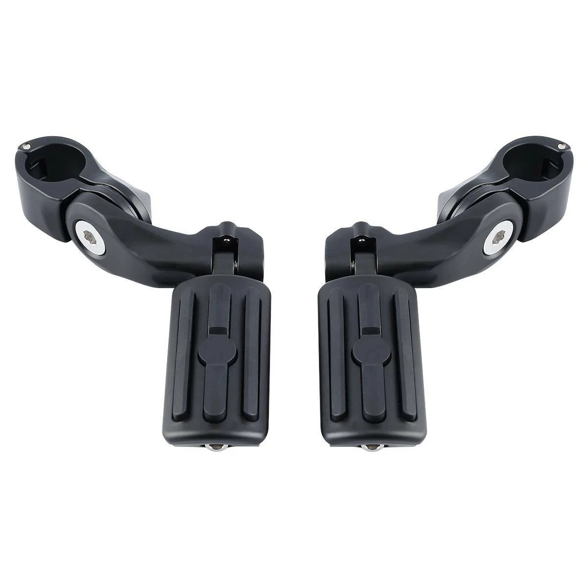 1-1/4" Matte Black Angled Highway Engine Guard Foot Peg Mount for Harley