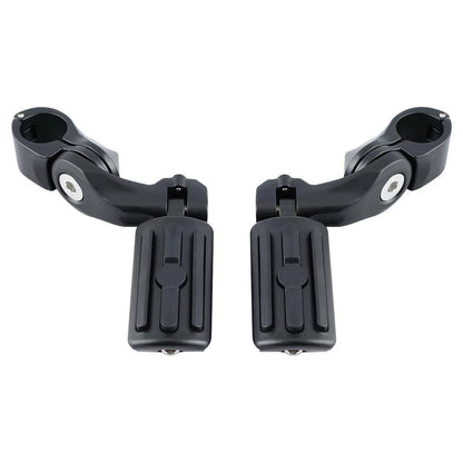 1-1/4" Matte Black Angled Highway Engine Guard Foot Peg Mount for Harley