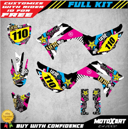 RUSH STYLE Stickers Full Kit for Honda CRF 110 (2019-2025)