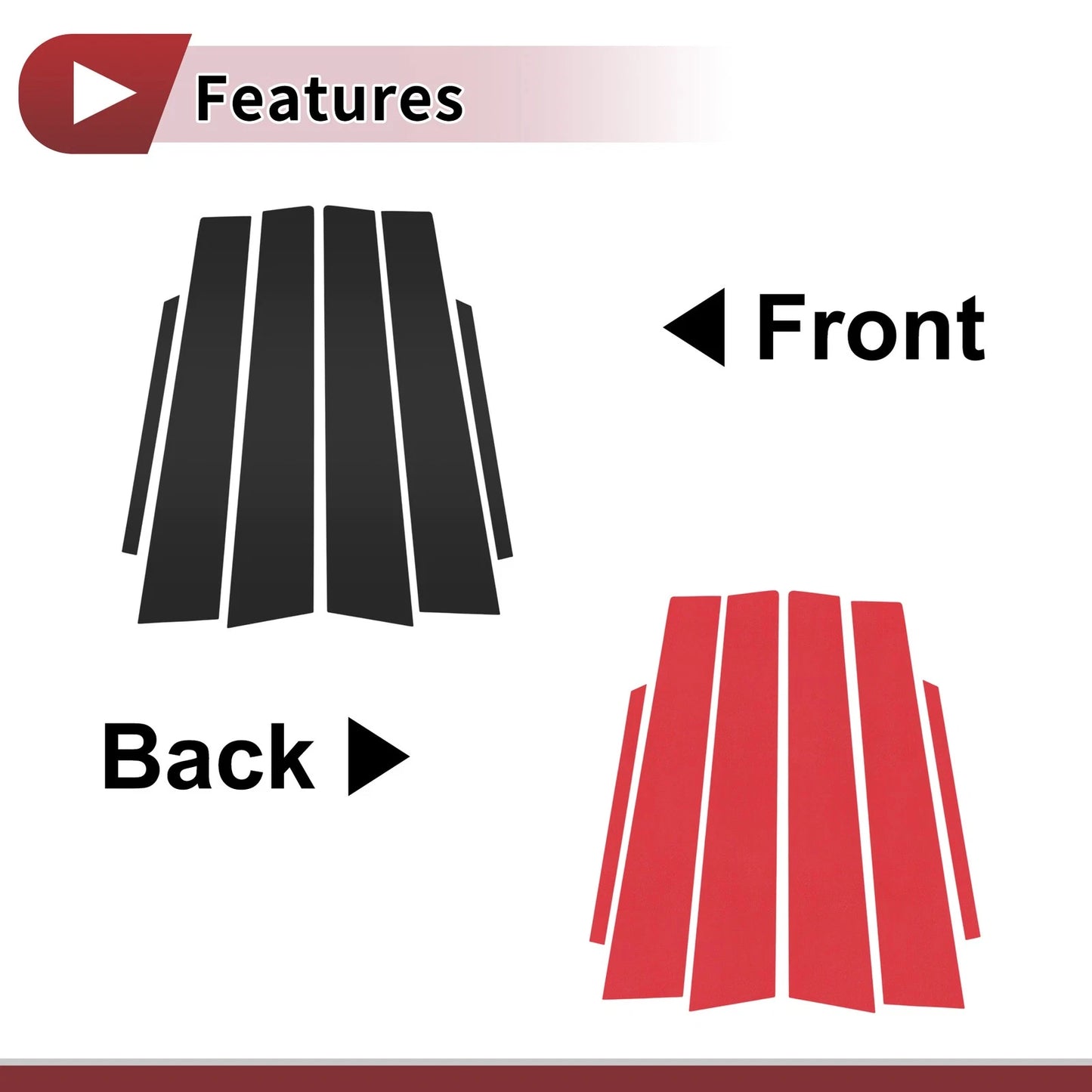6 Pcs Car Door Pillar Window Trim for Toyota Corolla (2007–2013)