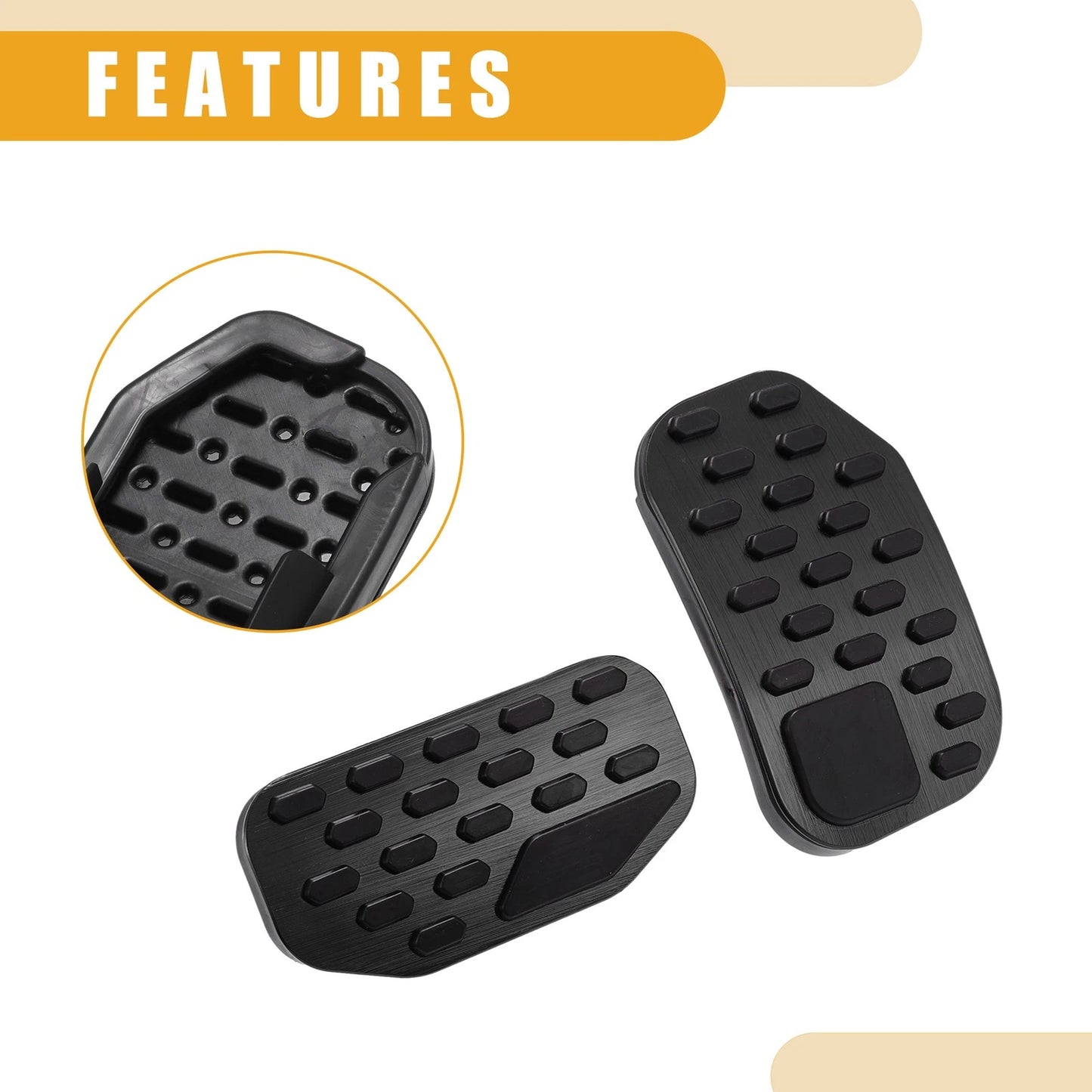 Brake Gas Pedal Pads & Accelerator Pedal Cover for Ford F-150 (2021-2023)