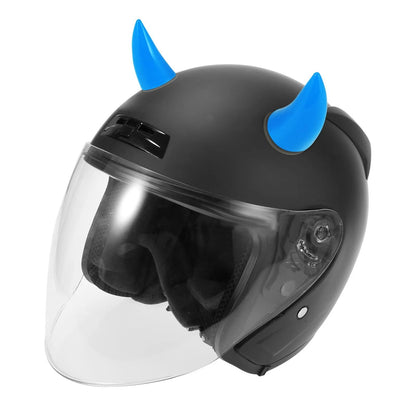 2 x Car Motorcycle Helmet Bull Horn Style Decoration Suction Cup Dark Blue