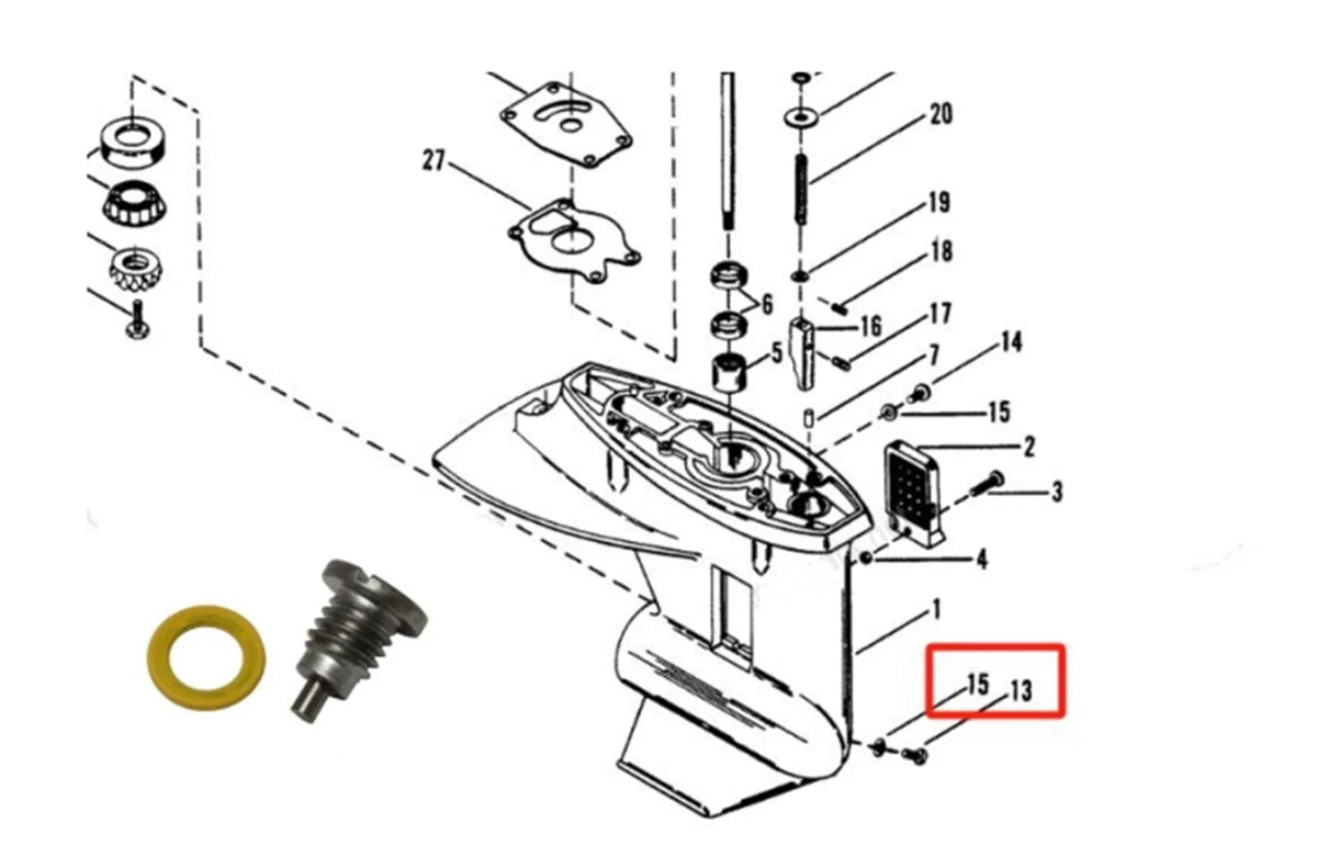 Magnetic Outdrive Lower Unit Drain Plug for Mercruiser Alpha