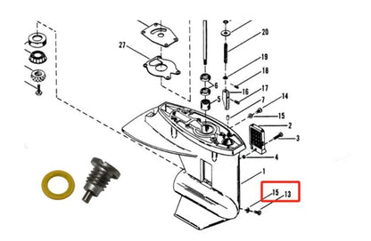Magnetic Outdrive Lower Unit Drain Plug for Mercruiser Alpha