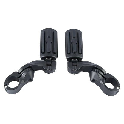1-1/4" Matte Short Angled Highway Engine Guard Footpegs for Harley