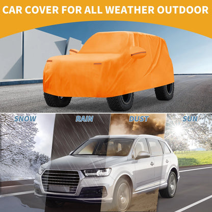 Waterproof All Weather Car Cover for Ford Bronco 2DR Orange 210D-PU (2021-2023)