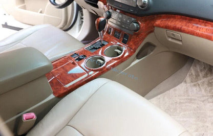 Console Gear Shift Panel Brown Woodgrain for Toyota Highlander (2008–2013)
