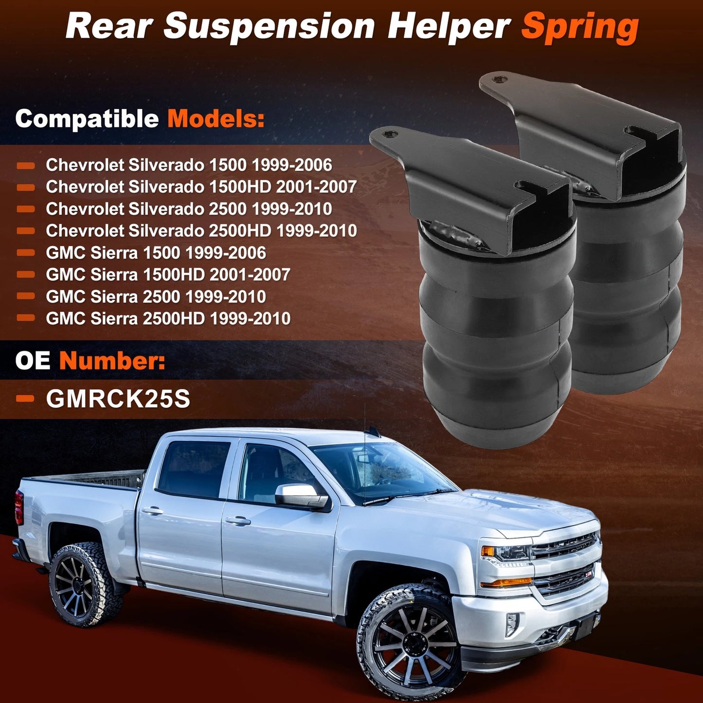 2x Rear Suspension Helper Spring Kit for Chevrolet Silverado 1500 2500