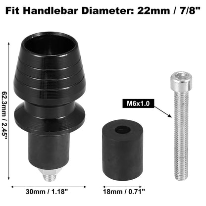 Handlebar Plugs / 1 pair / Black 7/8 in 22mm Aluminum Alloy for Motorcycle