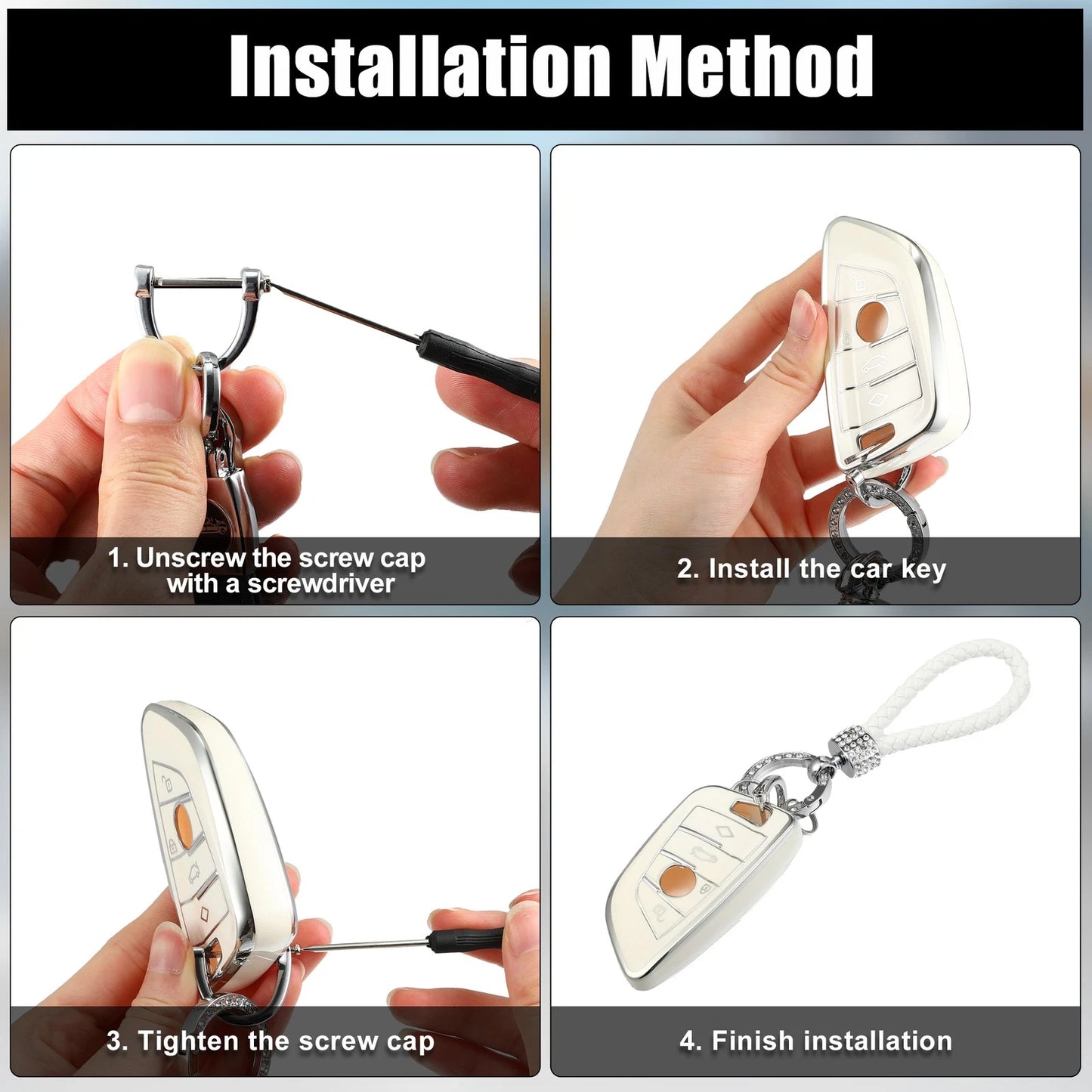 Keyless Entry Remote Control Key Fob Case for BMW (Fits Various Models)