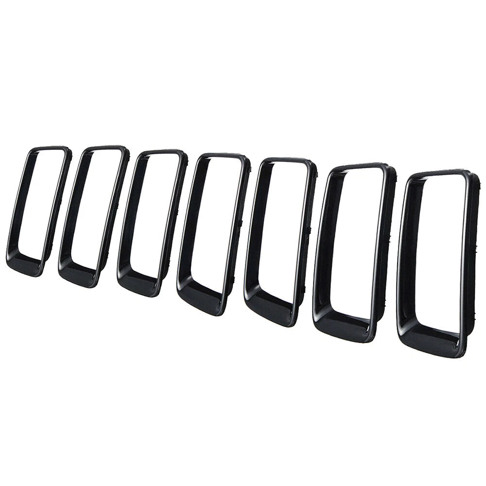 7 x Black Front Grille Trim Rings for Jeep Grand Cherokee (2014-2016)