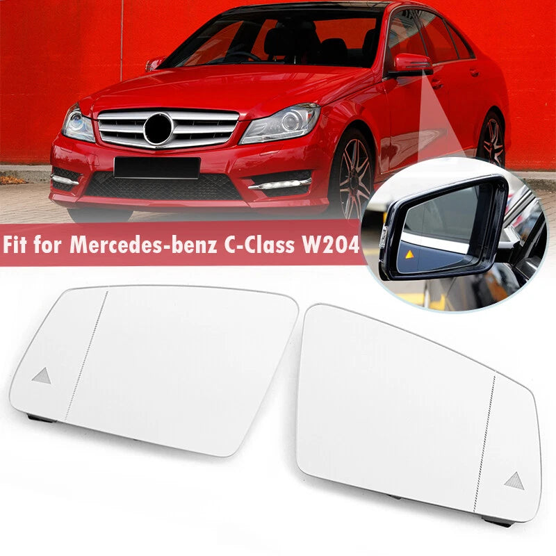 Driver & Passenger Side Mirror Glass for Mercedes W204 W212 W221 (2007-2015)