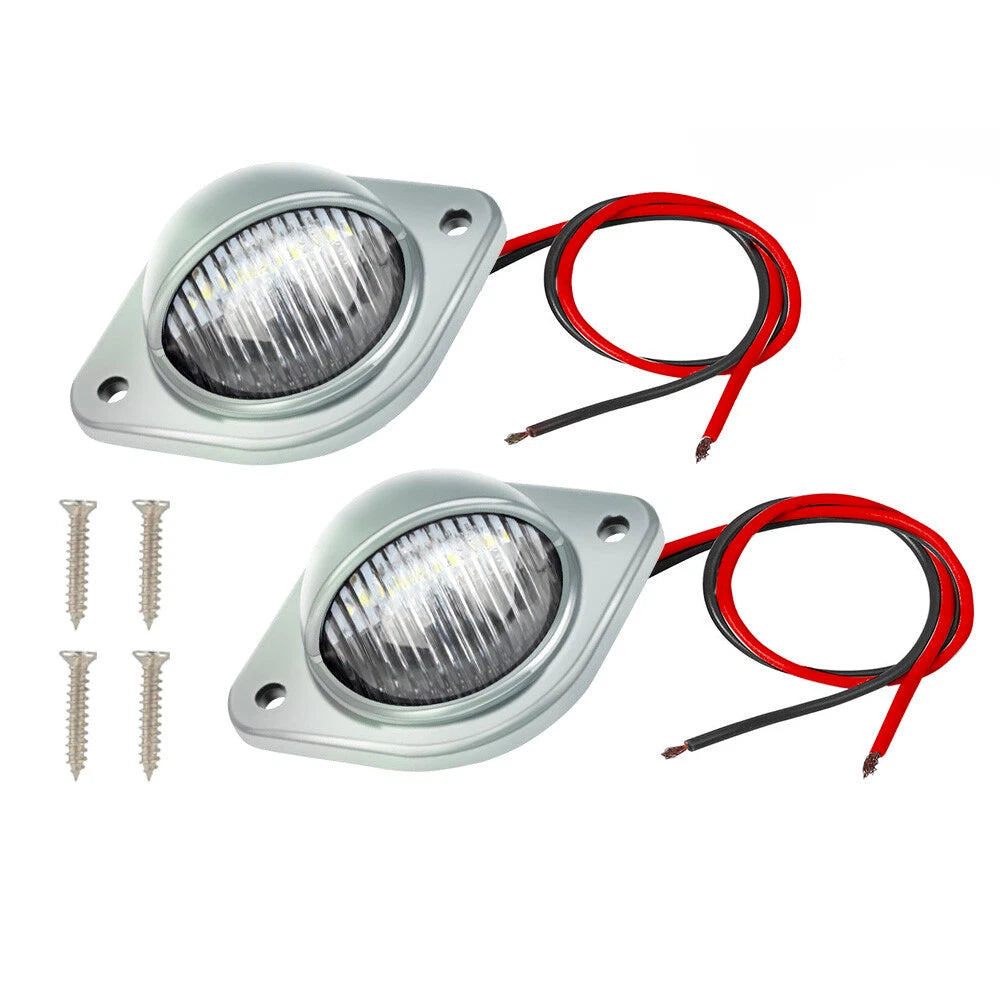 LED Number Plate Lights 12V Chrome for Trailer Truck Caravan Van Boat