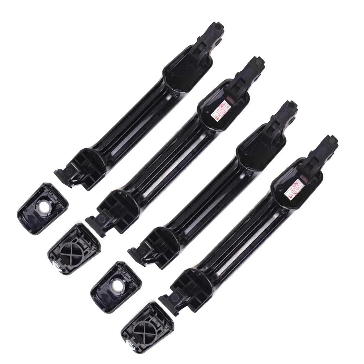 Exterior Door Handle BK Gloss Set 4 Fits Nissan Navara D40 4D Pickup 2005-14 D06