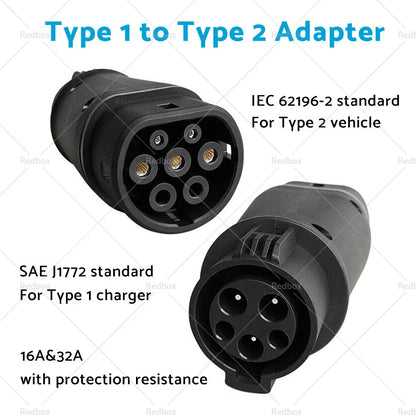 32A J1772 Type 1 to Type 2 EV Adapter for Audi A3 (2013-2020)