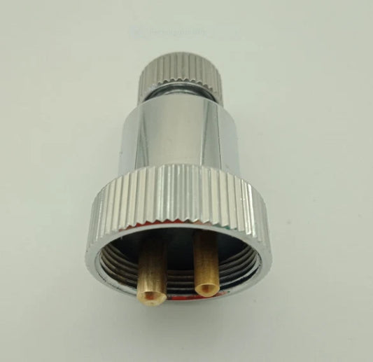 12V Marine Grade 2-Pin Chrome Plated Brass Socket Plug for Caravan
