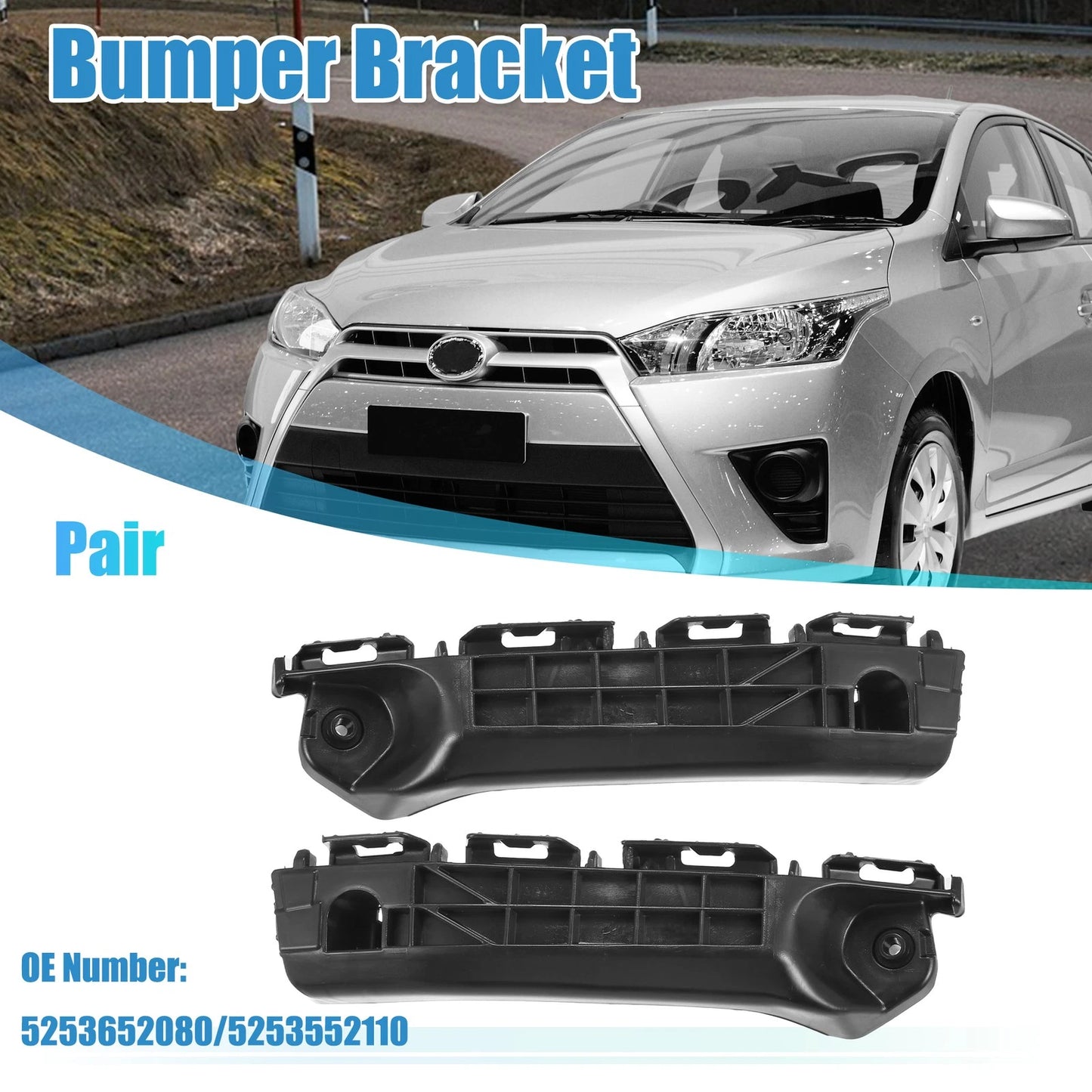 Pair Left Right Front Bumper Bracket for Toyota Yaris (2012–2014)
