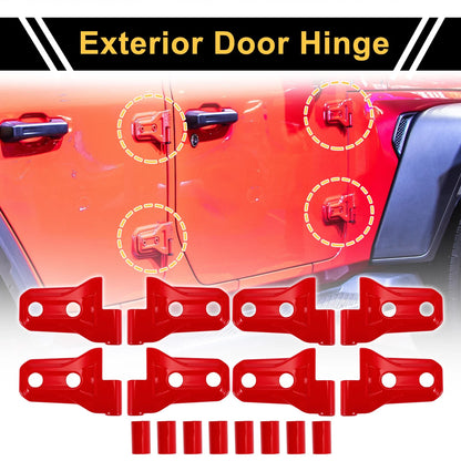 Red Door Handle Hinge Cover Trim for Jeep Wrangler JL Gladiator (2018-2023)