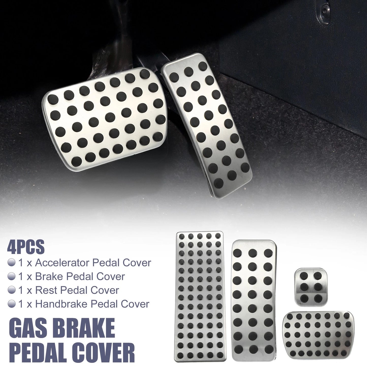 4 Pcs Accelerator & Brake Pedal Covers for Mercedes-Benz CLA180 (2015)