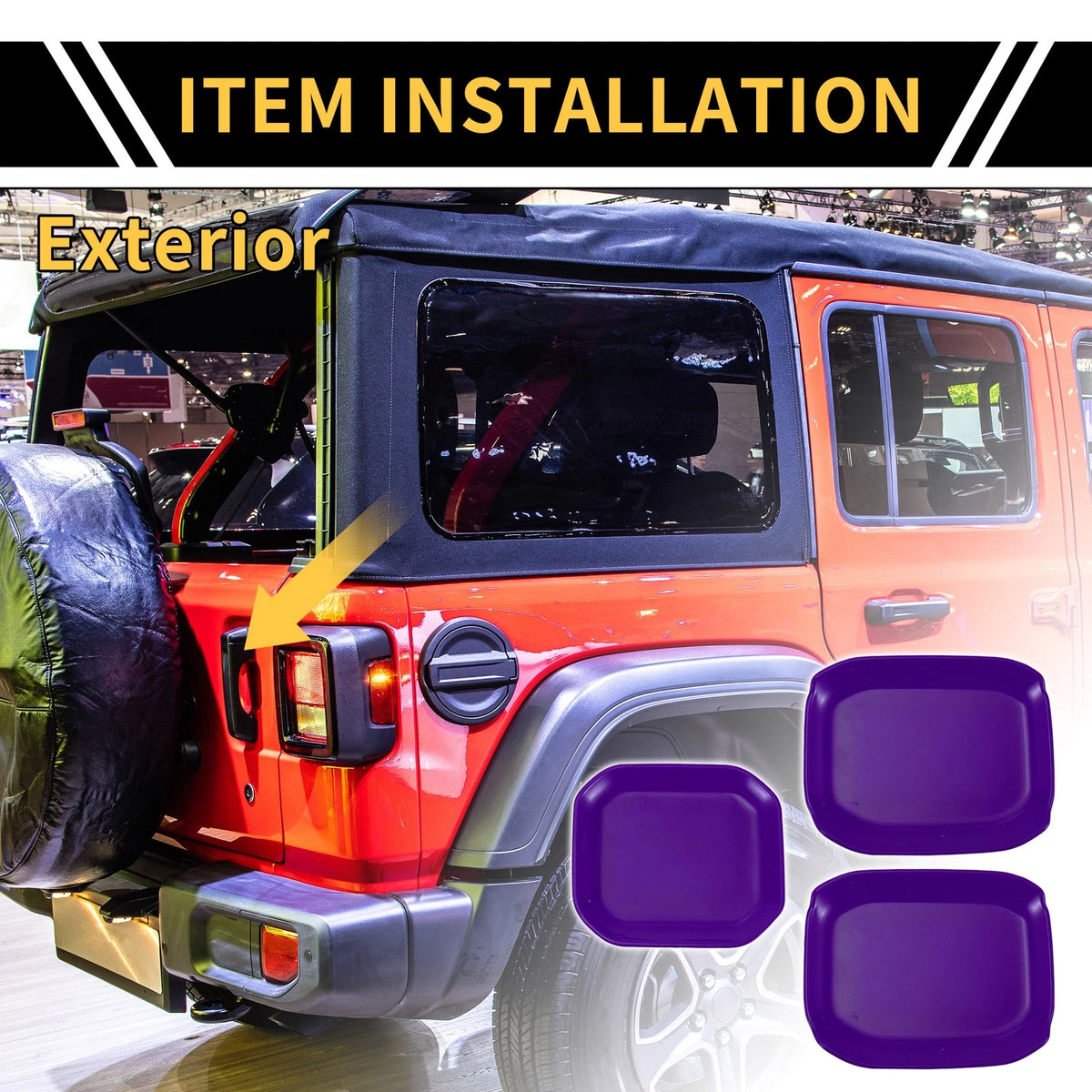 Purple Exterior Door Handle Bowl Cover Trims for Jeep Gladiator (2020-2024)