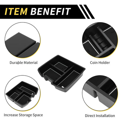Center Console Organizer Tray for Chevy Silverado 1500 Black White