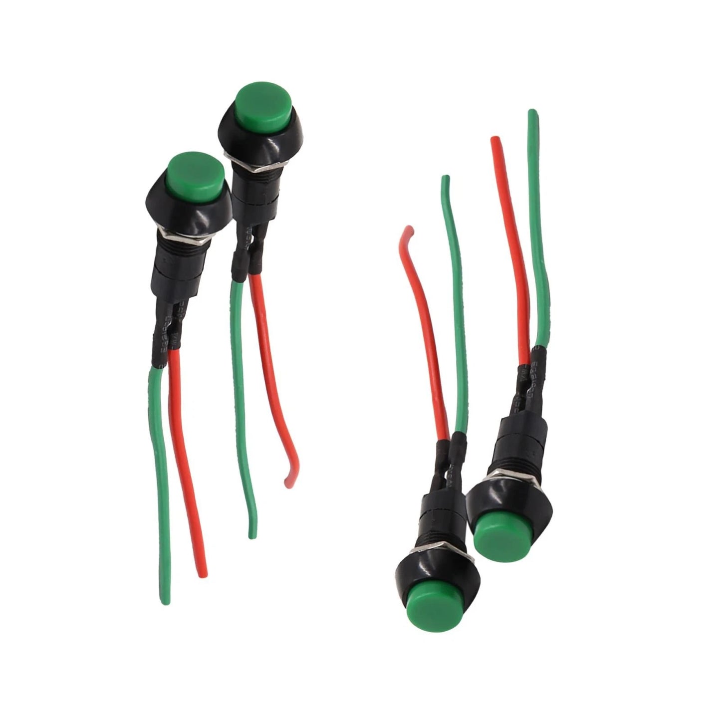 2 x Round Wired Momentary Push Button Switch DC12V-24V for Car Motorcycle