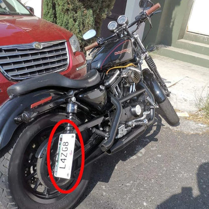 Black Universal Motorcycle Side Mount License Plate Bracket for Motorbikes