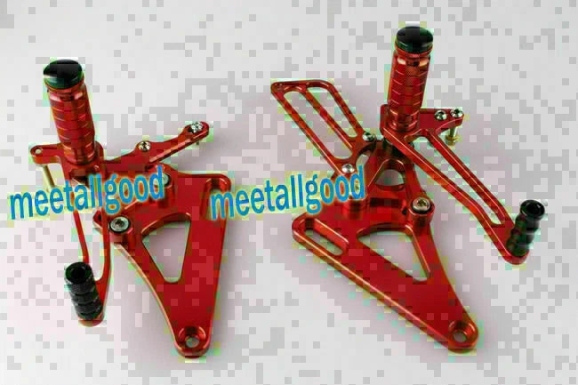 Adjustable Rearset Footpegs for Honda CB400 VTEC (2000-2007) - Red