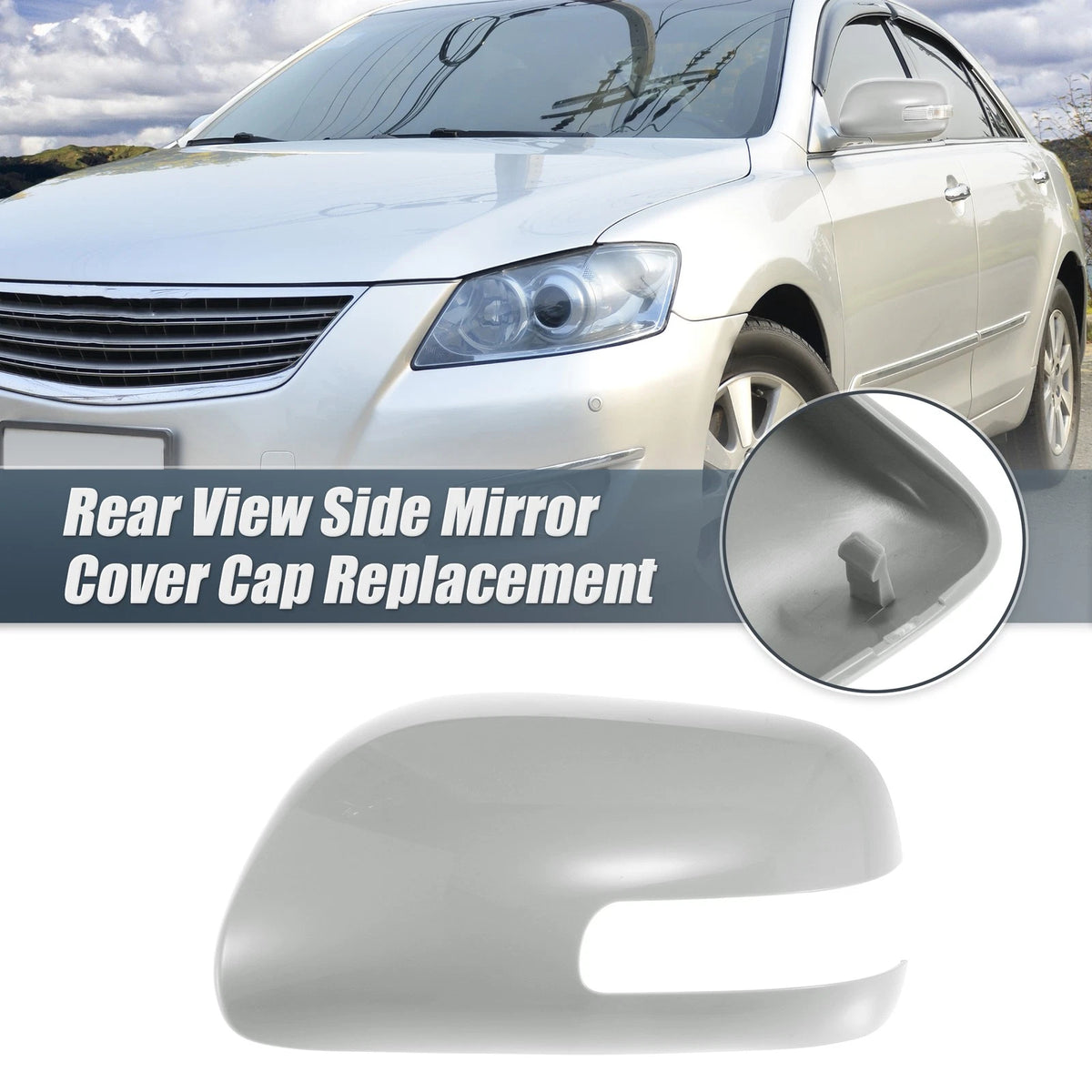 Left Side Car Mirror Cover Caps Gray for Toyota Camry (2006–2011)