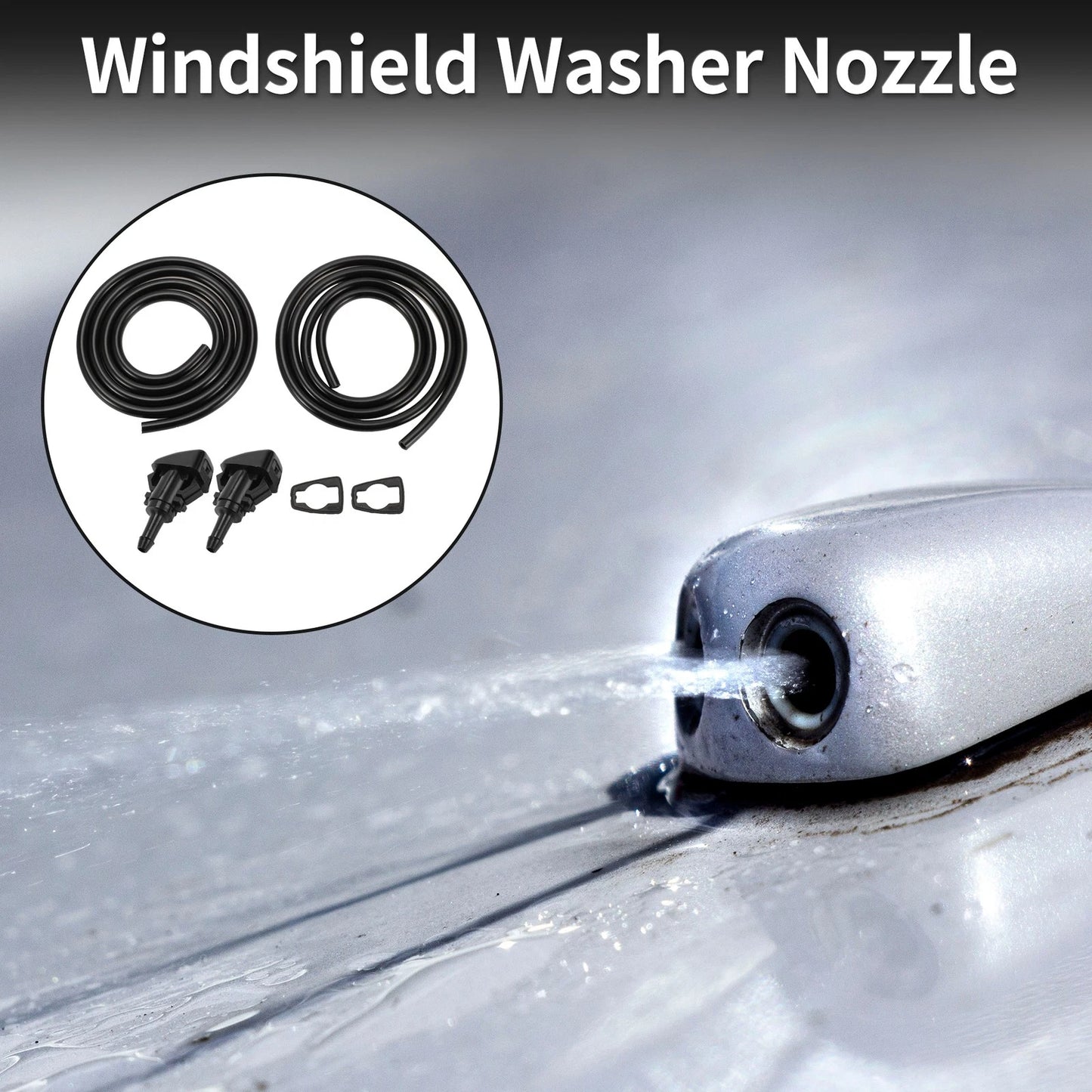 Washer Nozzle With Gasket & Fluid Hose for Dodge 1 Set