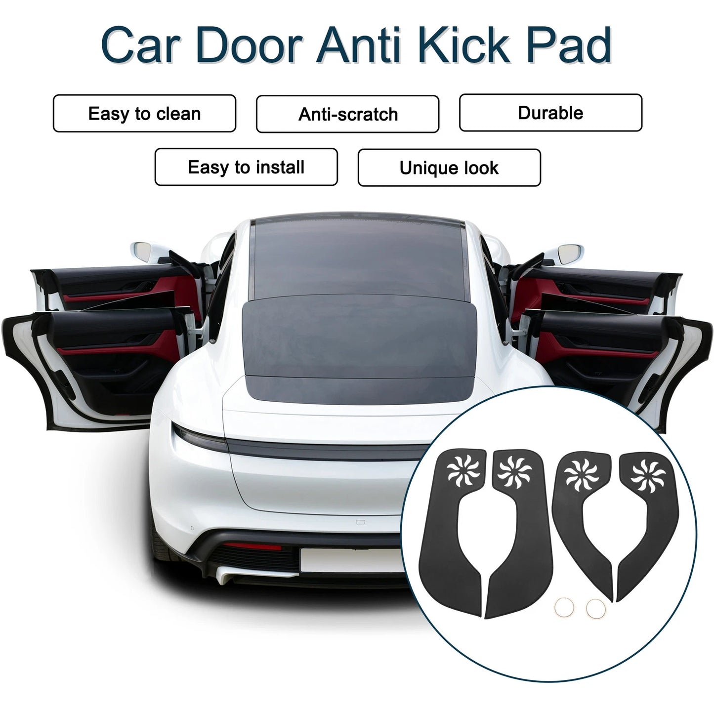 Car Door Anti Kick Pad Sticker Protector for Ford Escort (2015) - 1 Set