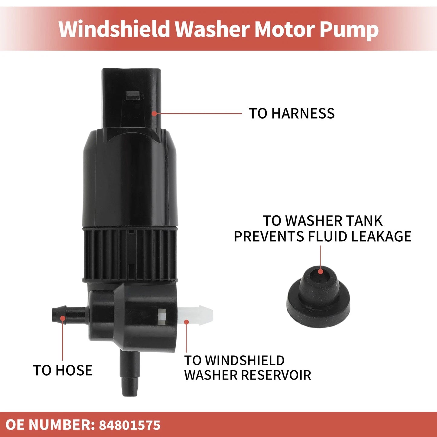 Windshield Washer Pump for Cadillac, Chevy, GMC (2021 - 2024)