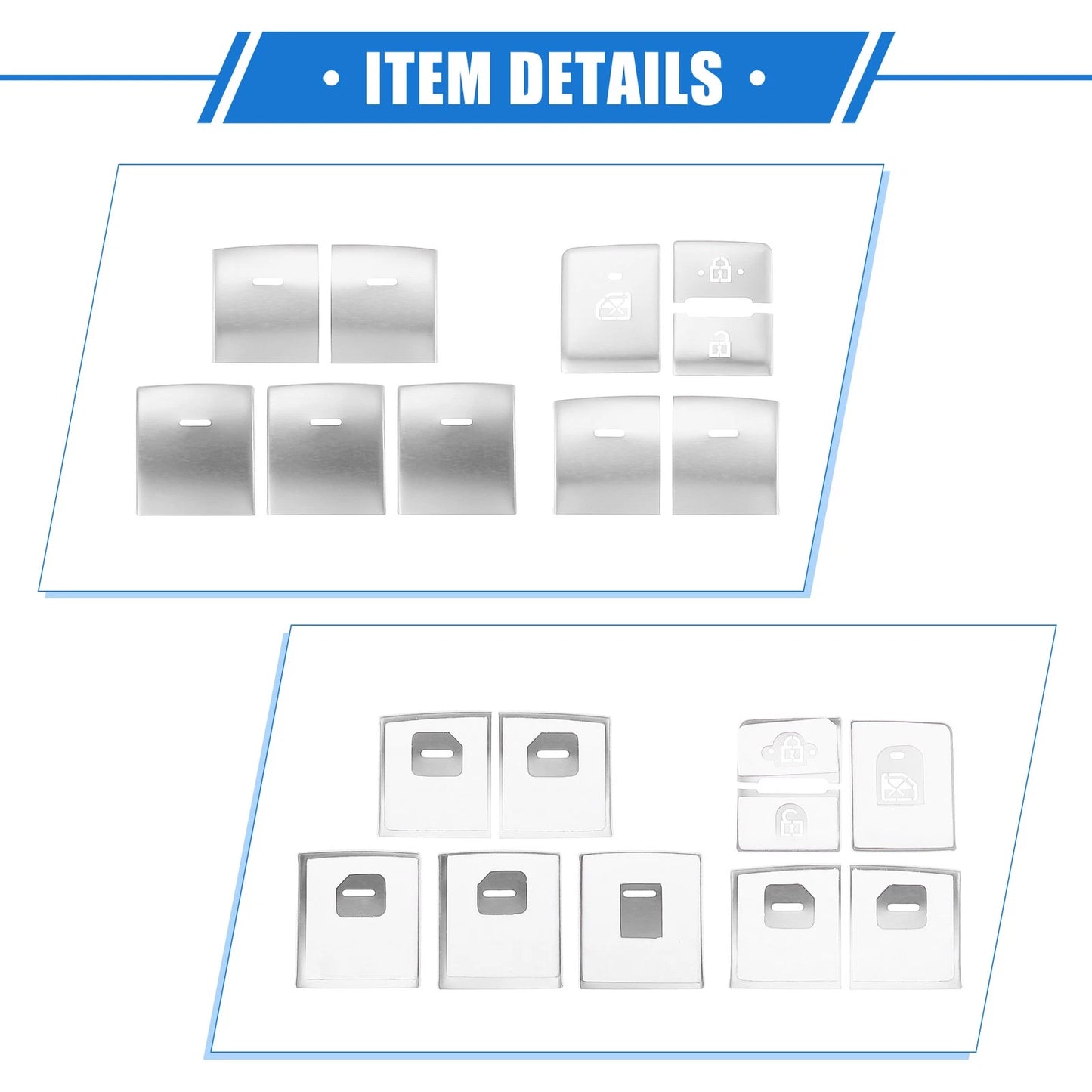 10 x Car Window Switch Button Covers for Toyota Highlander (2020-2022)