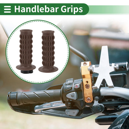 25mm Hand Grips Cover Kit Handlebar Cover TPU Dark Brown for Motorcycle
