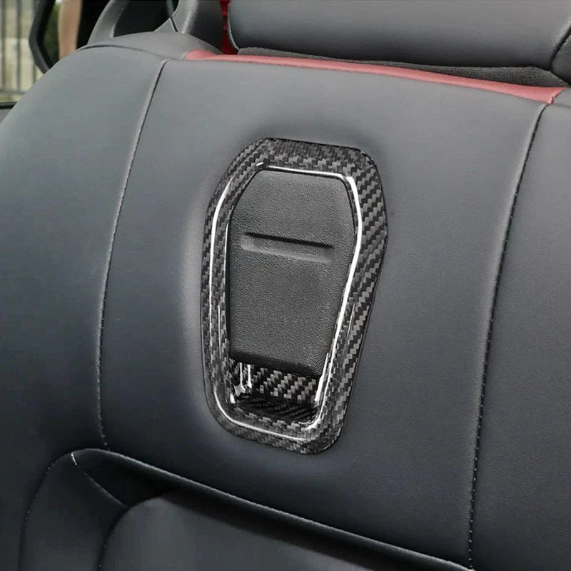Carbon Fiber Seat Back Handle Cover Trim  for Ford Mustang 2024