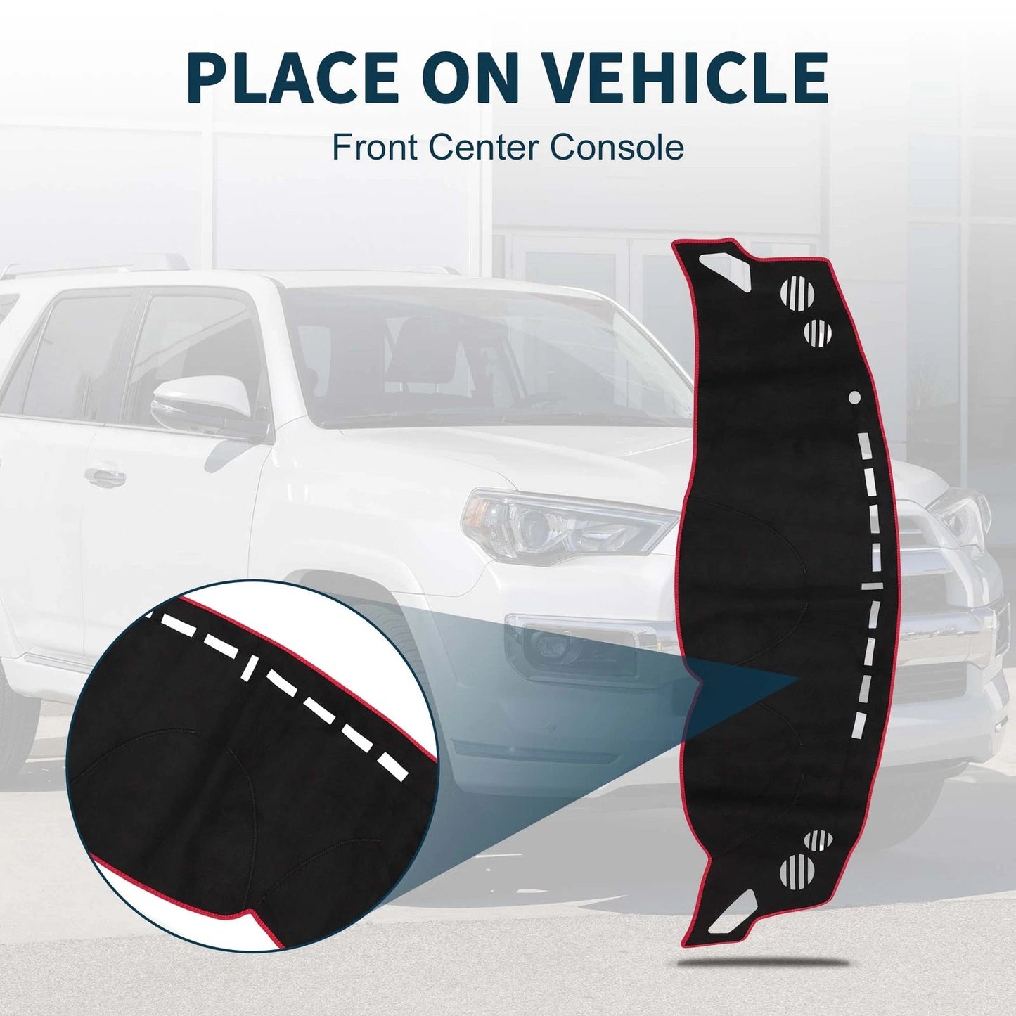 Dashboard Dash Cover Mat for Toyota 86 Sun Protector Pad Black Red (2012–2016)