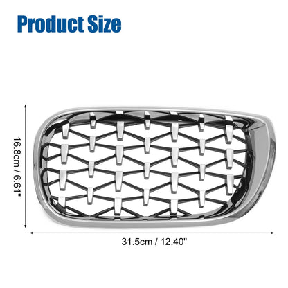 1 x Pair Front Grille for BMW 3 Series E46 (2002 - 2005) Silver Tone