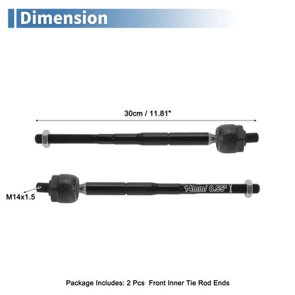 2 x Front Inner Tie Rod End Links for Ford Flex (2013-2016)