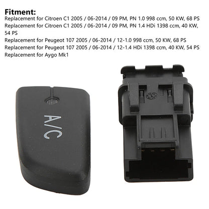 Air Conditioning Control Switch Knob for Citroen C1, Peugeot 107 (2005-2014)