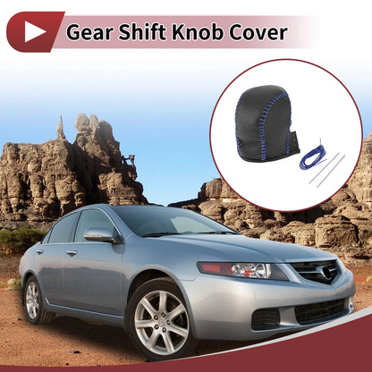1 Set Gear Shift Knob Cover for Acura TL (2009-2014) Pebbled Black Blue
