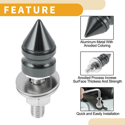 License Plate Screws Cover / 45mm / Titanium Tone 4 Pcs for Motorcycle