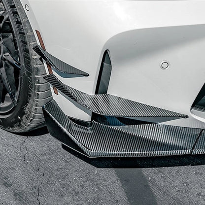Carbon Fiber Front Bumper Canard Fins Kit for BMW G80 M3 G82 G83 M4 (2021-2024)