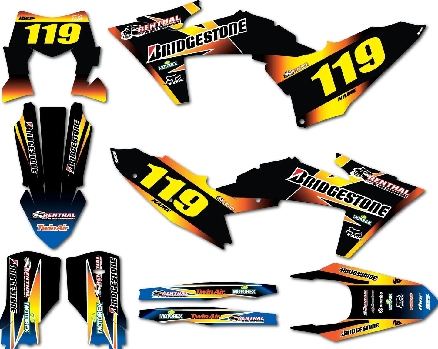 Custom Graphics Kit SUNRISE Stickers for KTM SXF (2024)